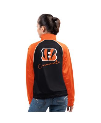 Women's Black Cincinnati Bengals Replay Full-Zip Track Jacket