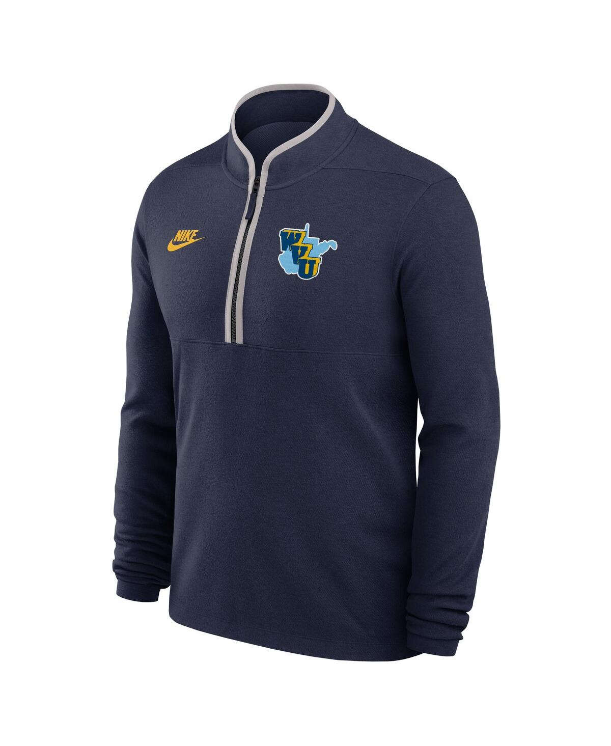 Nike Navy West Virginia Mountaineers Throwback Lightweight Victory Dri-fit Half-zip Pullover In Blue