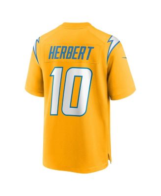 Big Boys and Girls Justin Herbert Gold Los Angeles Chargers Alternate Charger Power Game Player Jersey