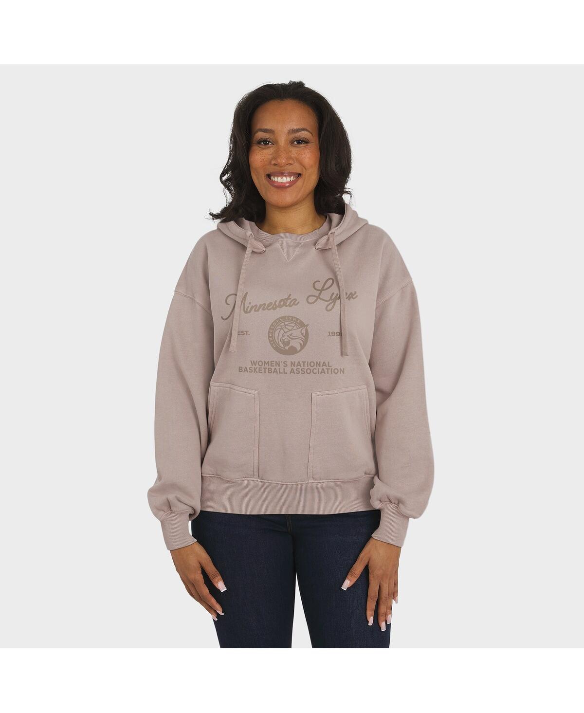 Wear By Erin Andrews Women's Tan Indiana Fever Washed Pullover Crewdie Hoodie In Neutral