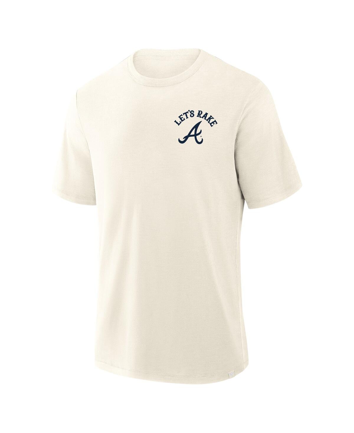 Fanatics Men's Cream Atlanta Braves Nostalgia Stadium Slub T-shirt In White