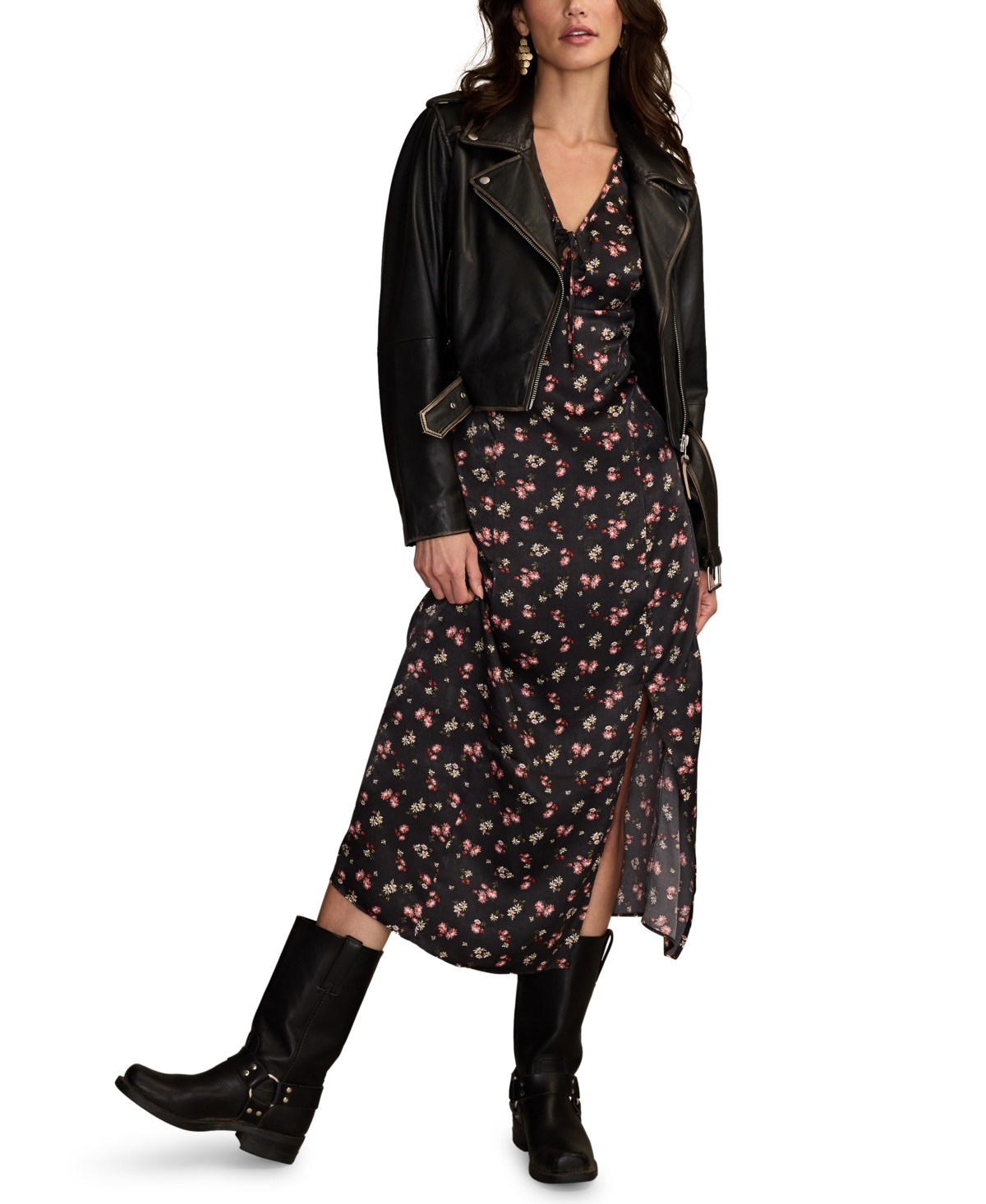 Lucky Brand Women's Flutter Sleeve Midi Dress In Multi