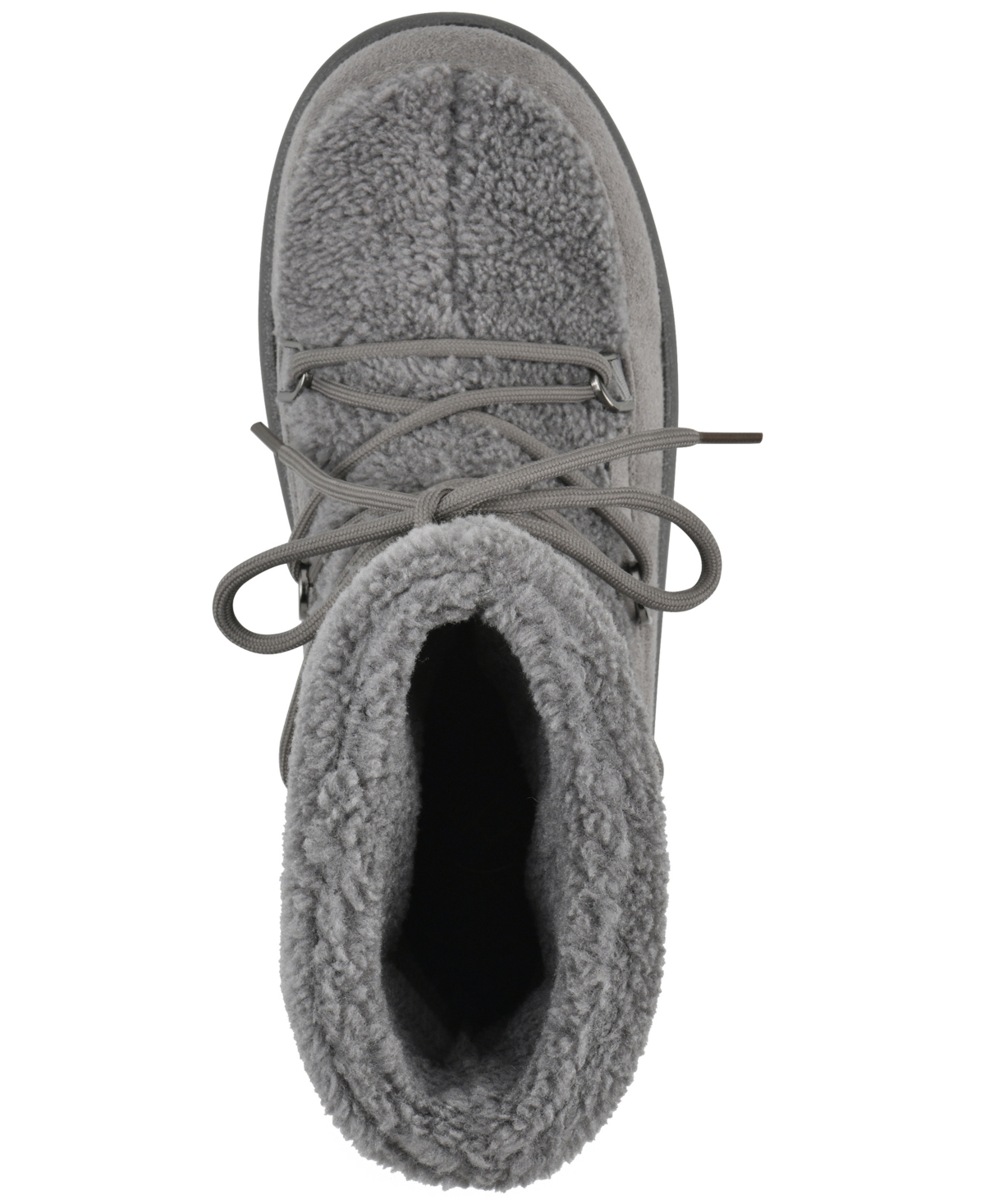 White Mountain Women's Isador Faux Sherpa Lace-up Boots In Gray