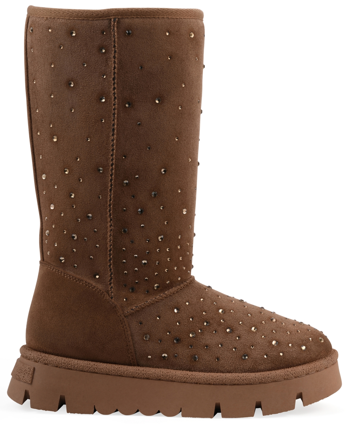 White Mountain Women's Tripp Faux Fur Tall Shaft Boot In Brown