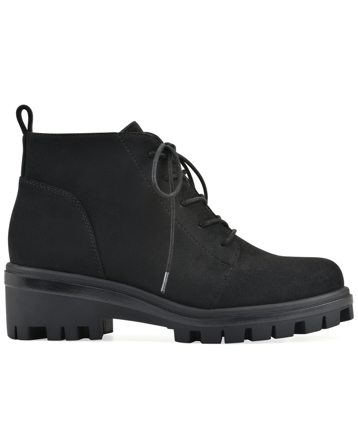 White Mountain Women's Tariq Lug Sole Lace-up Booties In Black