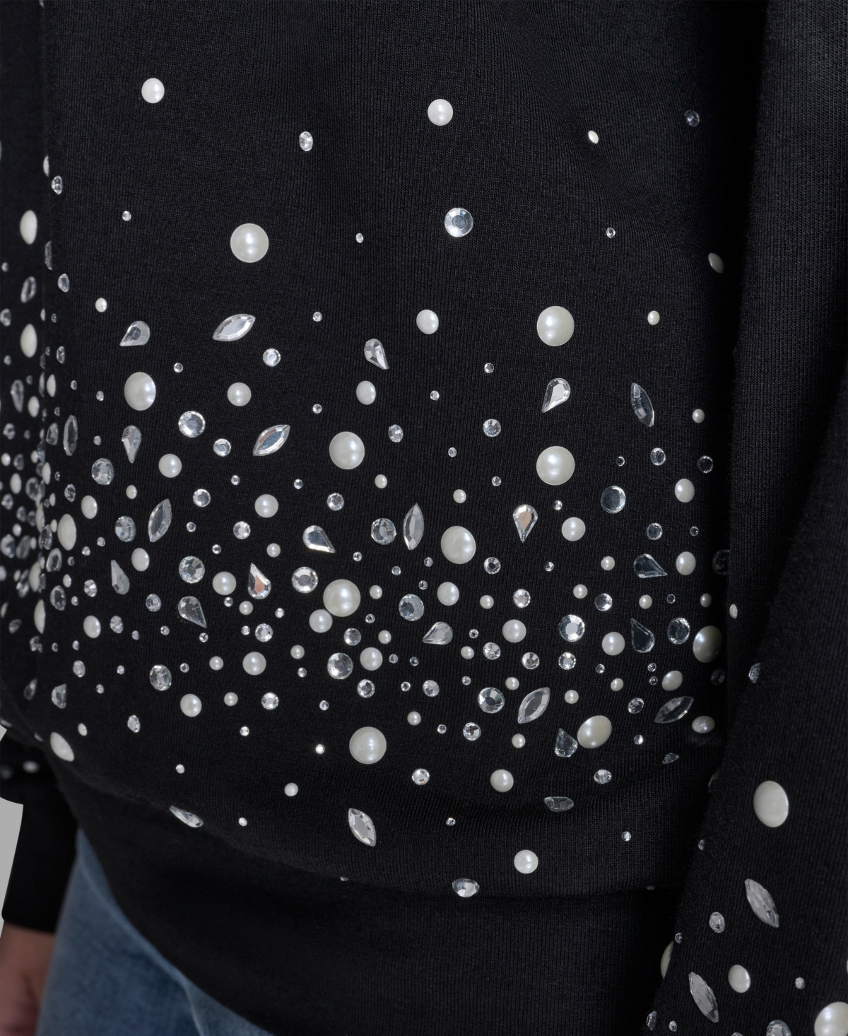 Karl Lagerfeld Women's Sparkle Long Sleeve Sweatshirt In Blue