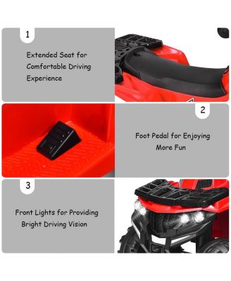 Kids Ride On Car 6V Battery Powered ATV w/4 Anti-skid Wheels Music Player