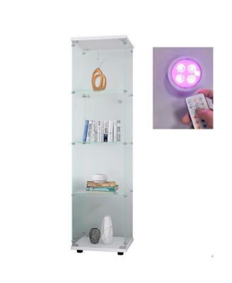 Glass Display Case Cabinet with Tempered Glass Doors Large Capacity and Safe Installation