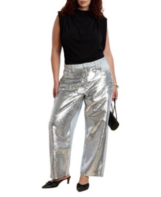 Women's Plus Size Sequin Front Jean