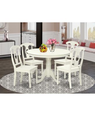 5 PC Luxurious Linen Asian hardwood Dining Room Set