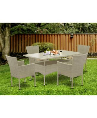 Wicker Patio Set Natural Linen