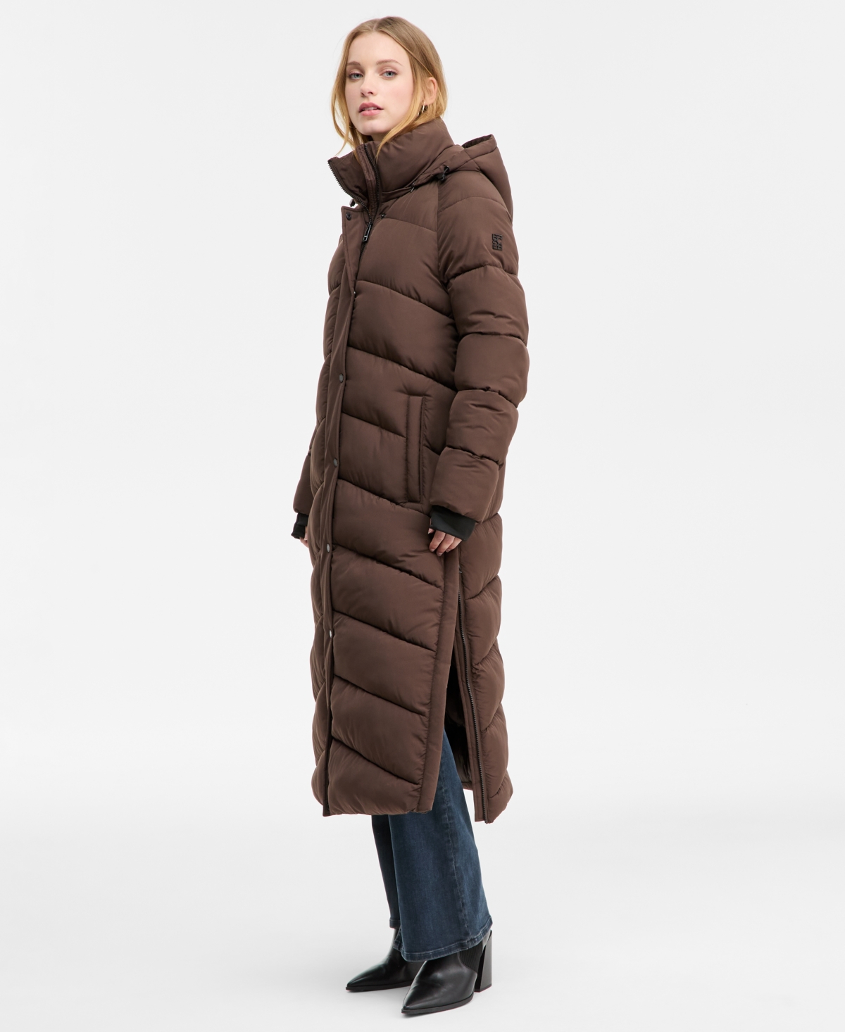Bcbg Water Resistant Hooded Puffer Jacket In Brown