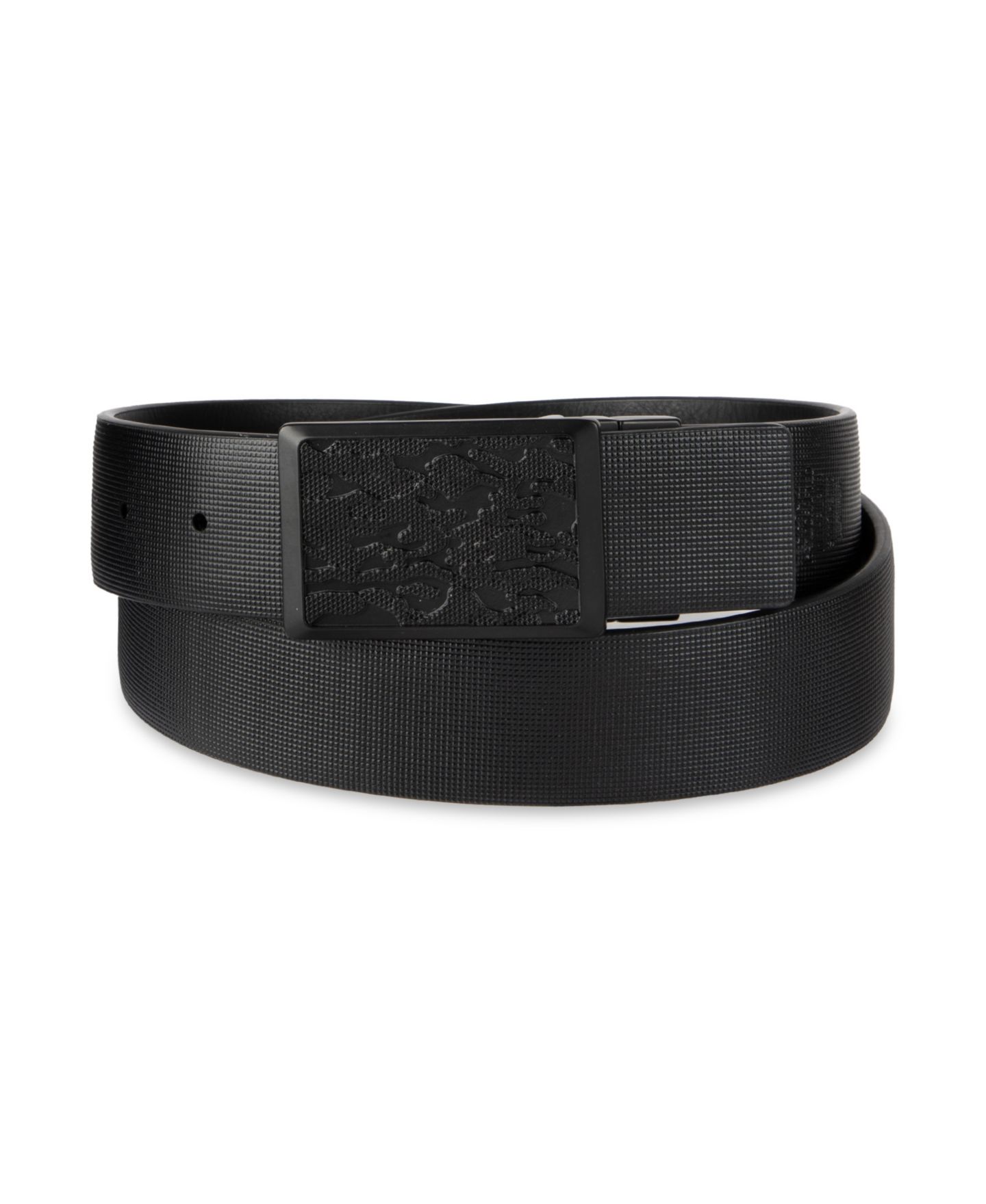 Мужской ремень Kenneth Cole Reaction Reversible Compression Plaque Buckle Belt, цвет: Чёрный — фото 4