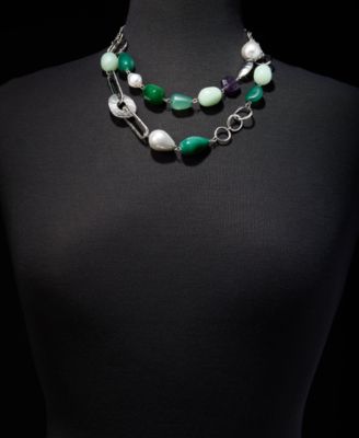 Multi-Stone Layered Statement Necklace, 18" + 3" extender, Macy's Exclusive