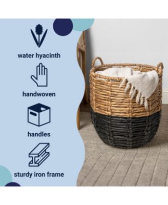 Jonathan Y Laurel 19.49" Bohemian Hand-Woven Abaca Hamper Basket with Handles