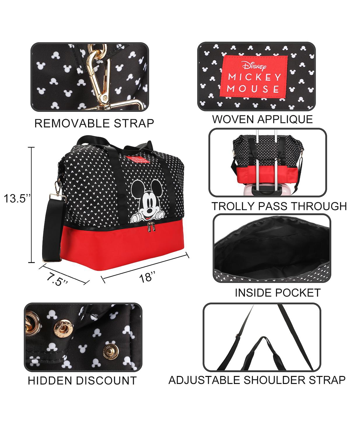 Disney Mickey Mouse Peeking Black 18" Nylon Duffle Bag