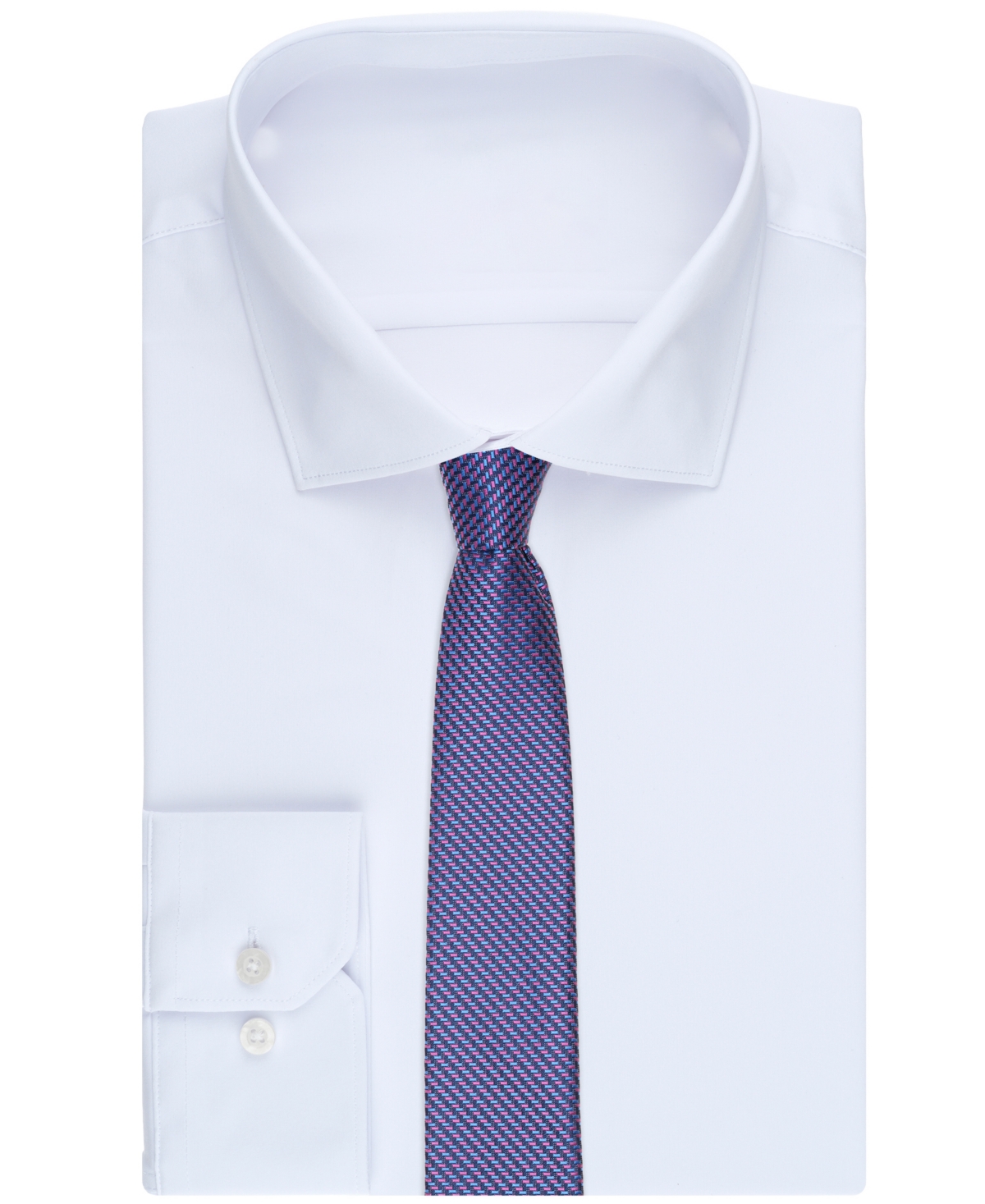 Perry Ellis Portfolio Men's Craven Mini Pattern Classic Fit Tie In Blue