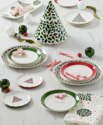 Kate Spade Evergreen Rim Accent Plates, Set of 4