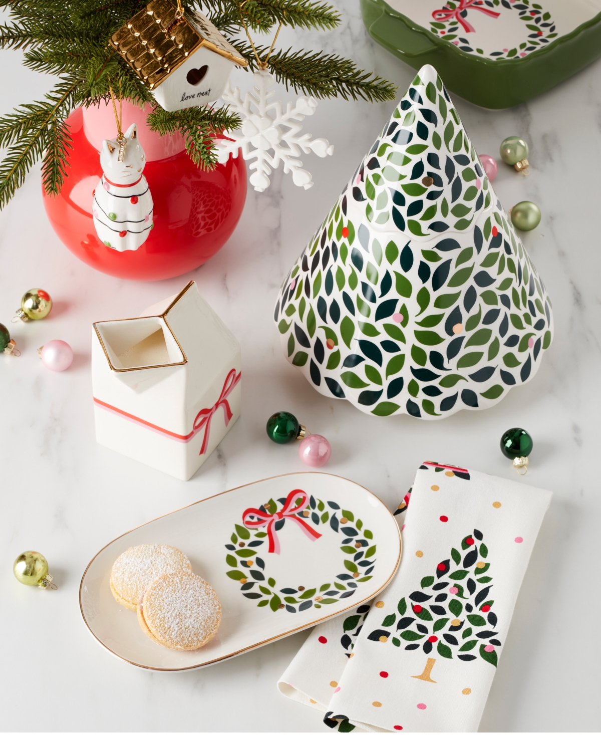 Kate Spade Be Jolly Snowflake Ornament In White