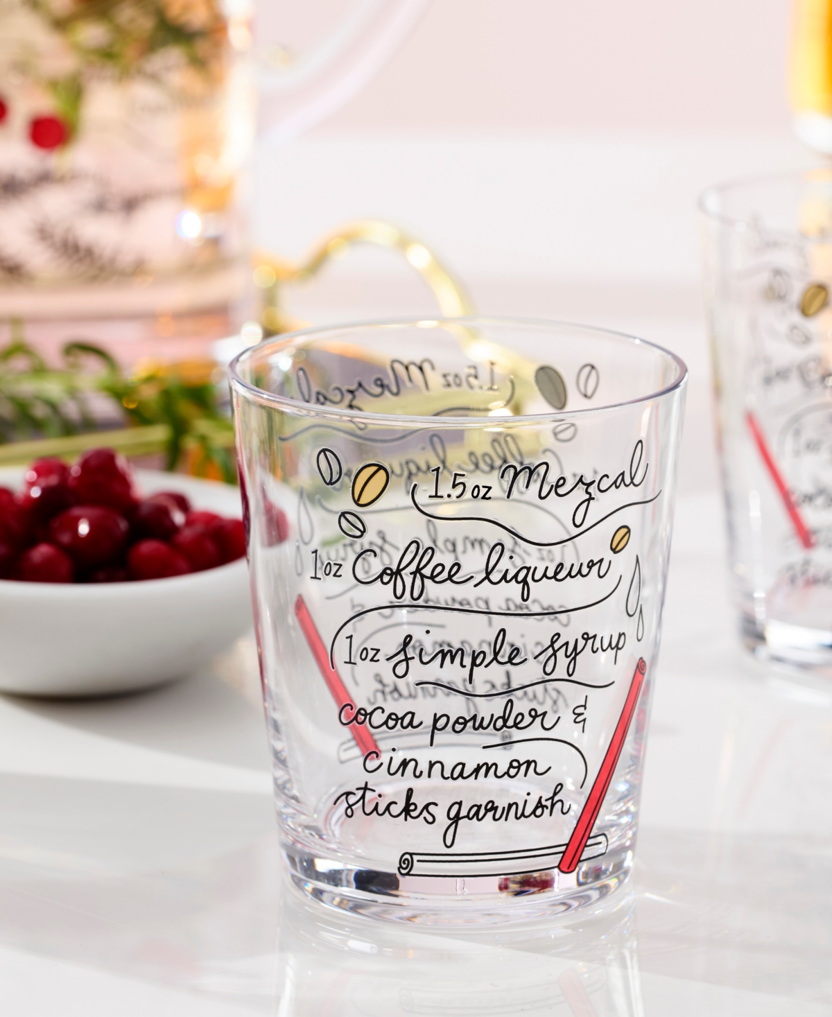 Kate Spade Make Merry Double Old Fashioned Glasses, Set Of 4 In Transparent