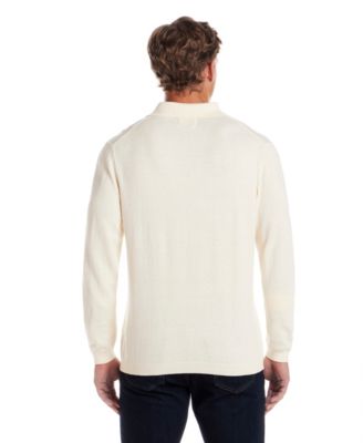 Men's Cotton Cashmere Long Sleeve Polo Sweater