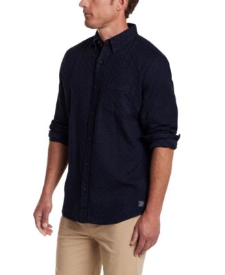 Men's Button Front Collared Textured Dobby Shirt