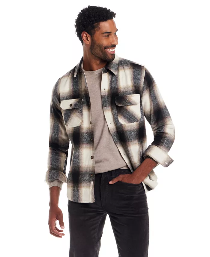 Wool Blend Brushed Plaid Shirt Jacket - thumbnail 10