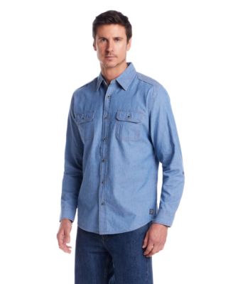 Men's Roll Up Sleeve Ripstop Denim Shirt