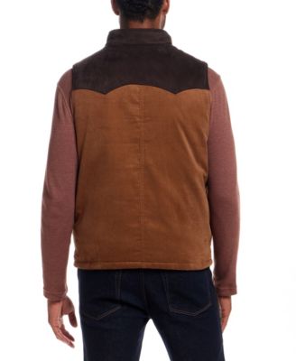 Men's Western Cord Suede Vest