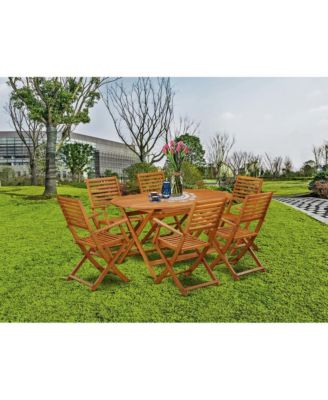 Wooden Patio Set Natural Oil