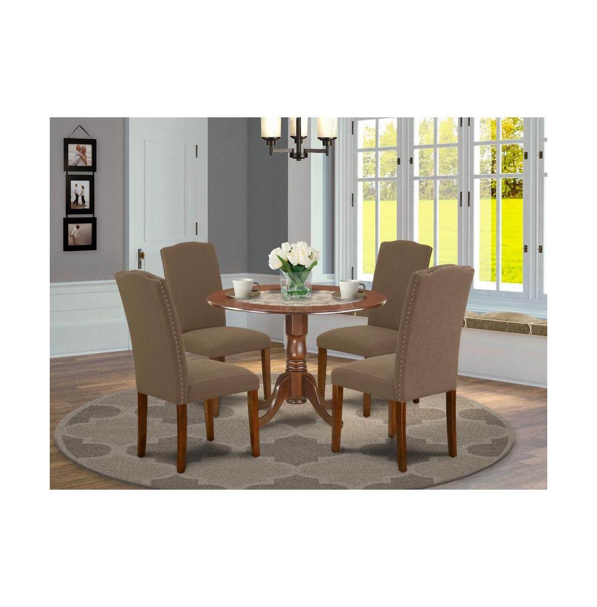 East West Furniture Dining Room Set Mahogany