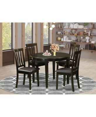 5 PC Solid wood warm Cappuccino finish small Kitchen Table set