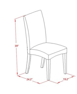5-Piece Dinette Room Set- 4 Parson Chairs with Black Linen Fabric Seat and Stylish Chair Back - Rectangular Table Top & Wooden Legs