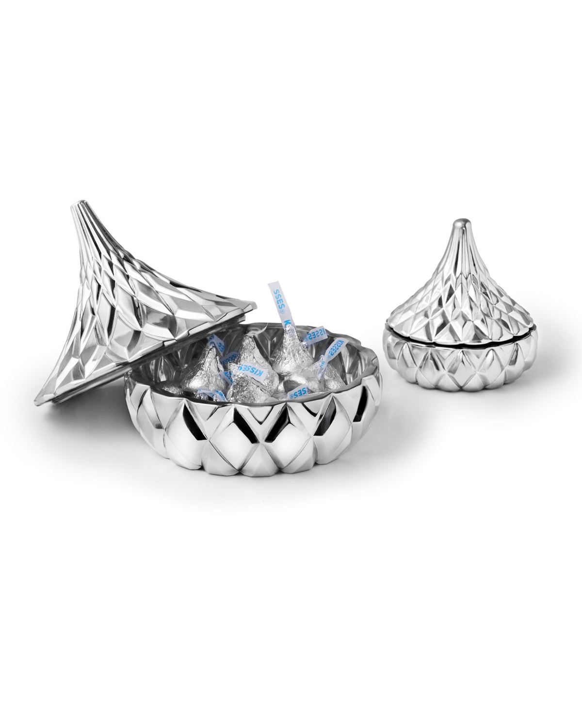 Godinger Hershey's Kisses Electroplated Candy Dish, Set Of 2 In Silver