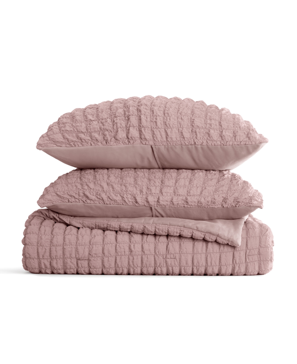 Ienjoy Home Textured Seersucker Box 3-pc. Comforter Set, King/ California King In Pink