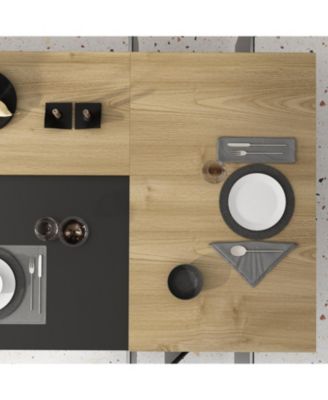 Kitchen island with 8 doors, island storage table with dining table, coffee station and microwave rack for home, dining room