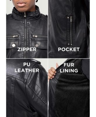 Men's Utility Jacket With Faux Shearling Lining