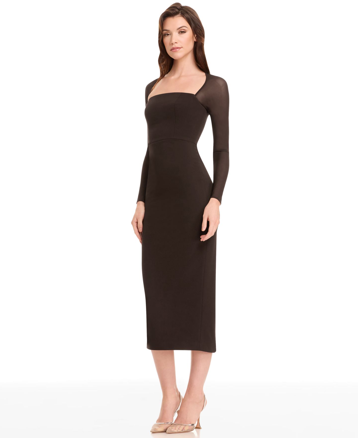 Женские платья Dress the Population Maxine Long Sleeve Ball Gown, цвет: Чёрный — фото 7