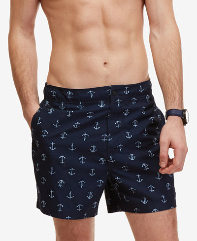 Nautica Men's Anchor Print Swim Trunks - Swimwear - Men - Macy's