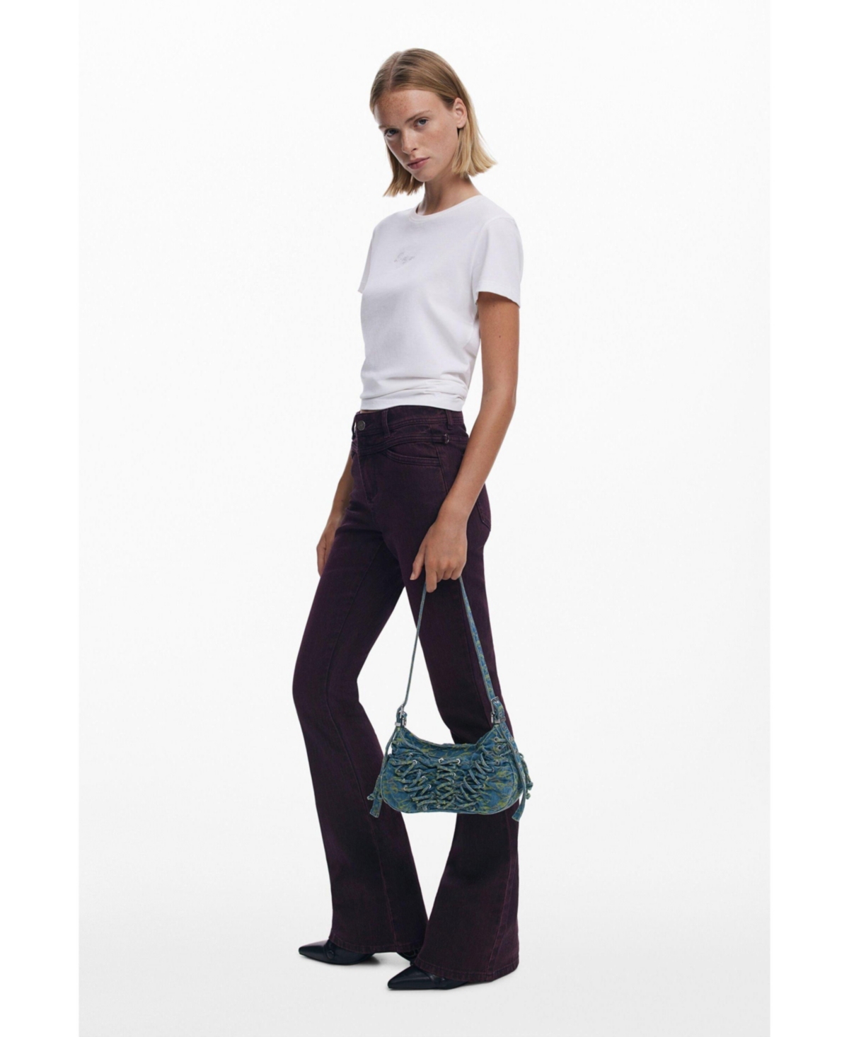 Desigual Women's Medium Braided Denim Bag In Blue
