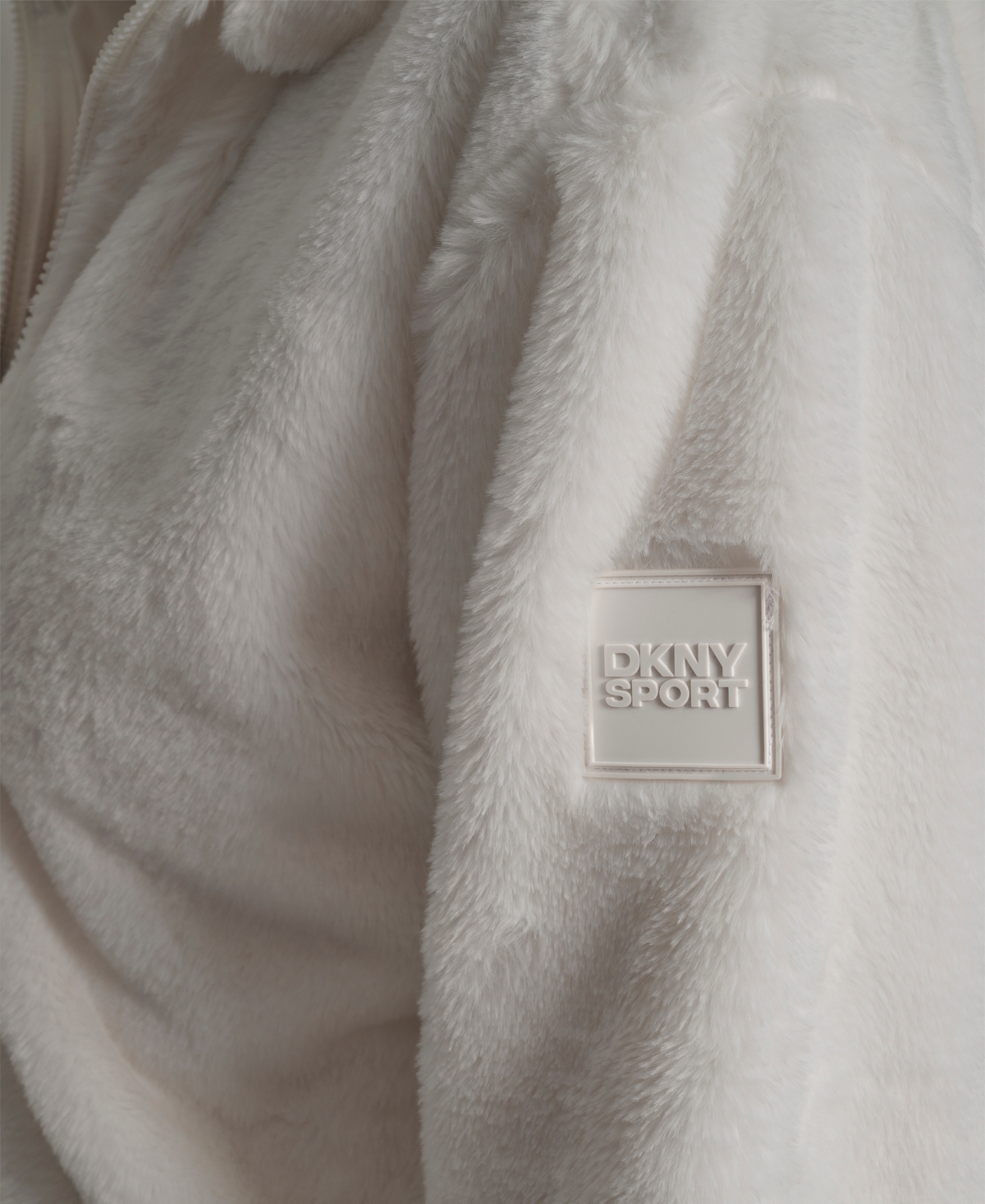 Dkny Sport Women's Faux-fur Zip-front Bomber Jacket In White