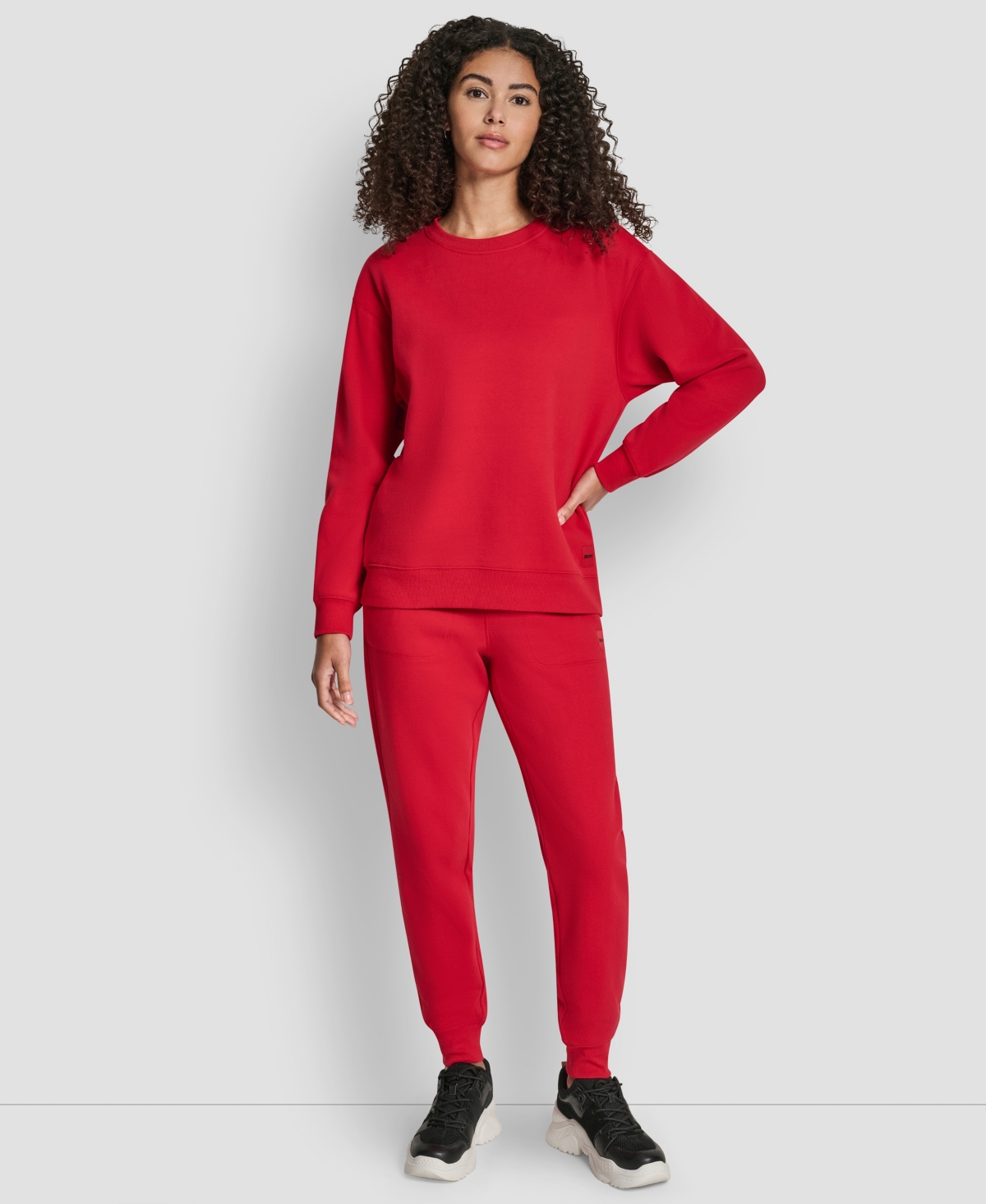 Dkny Women's Tonal Logo Patch Crewneck Sweatshirt