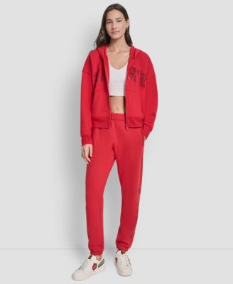 Women's Exploded Rhinestone Varsity Logo Full-Zip Hoodie