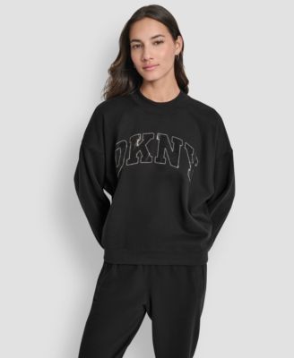 DKNY - Women's Exploded Rhinestone Varsity Logo Sweatshirt