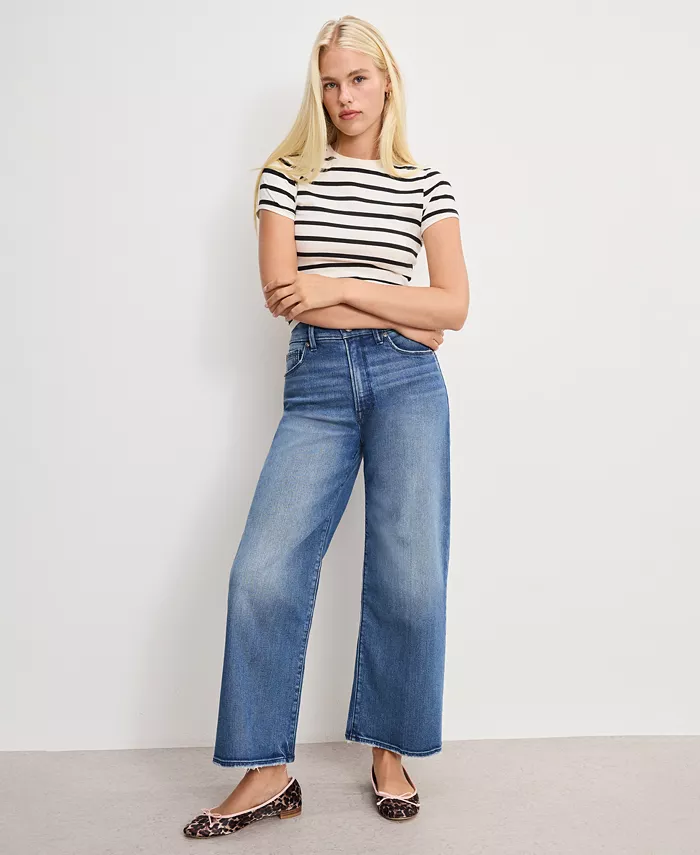 Women's Good Waist Palazzo Cropped Jeans, Regular & Plus Size - thumbnail 6