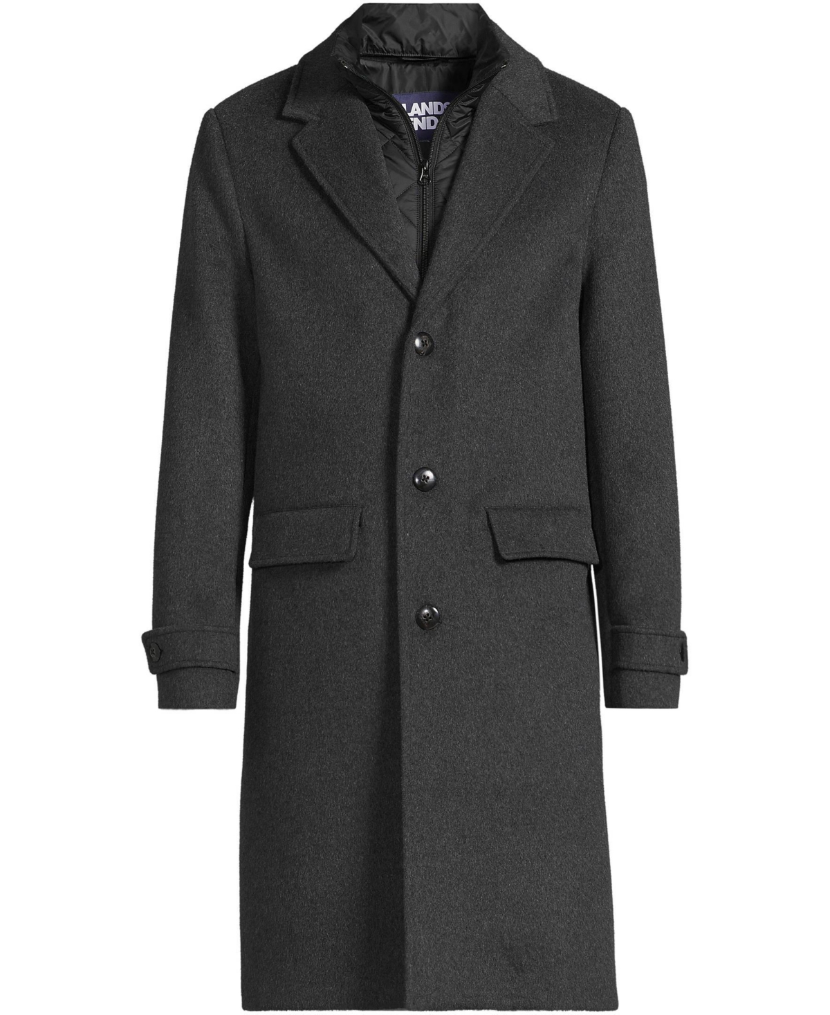 Lands' End Men's Wool Blend Top Coat