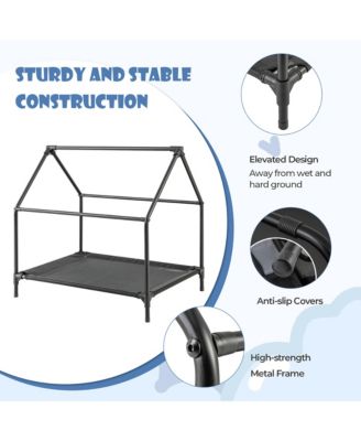 36'' Elevated Dog House for Small Breeds Large Pet House w/ Ventilated Windows
