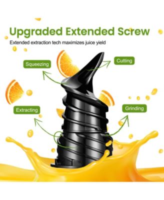 Cold Press Juicer, 4.7" Large Feed Chute Masticating Juicer with Extended Extraction Tech for Fruits & Vegetables