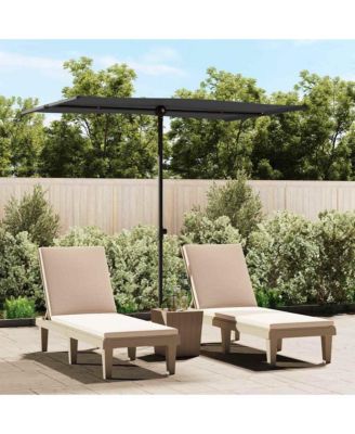 Garden Parasol Black Polyester, Aluminum 6.6 x 4.9 ft Rotatable