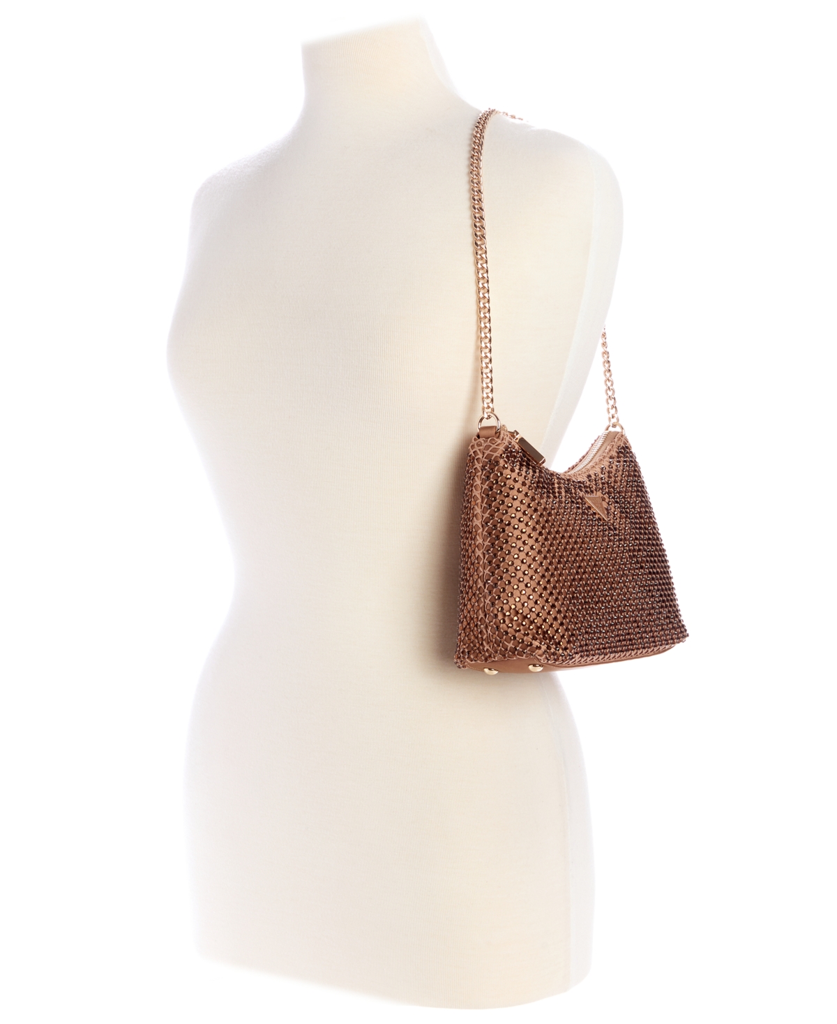 Guess Zalina Top Zip Shoulder Bag In Brown